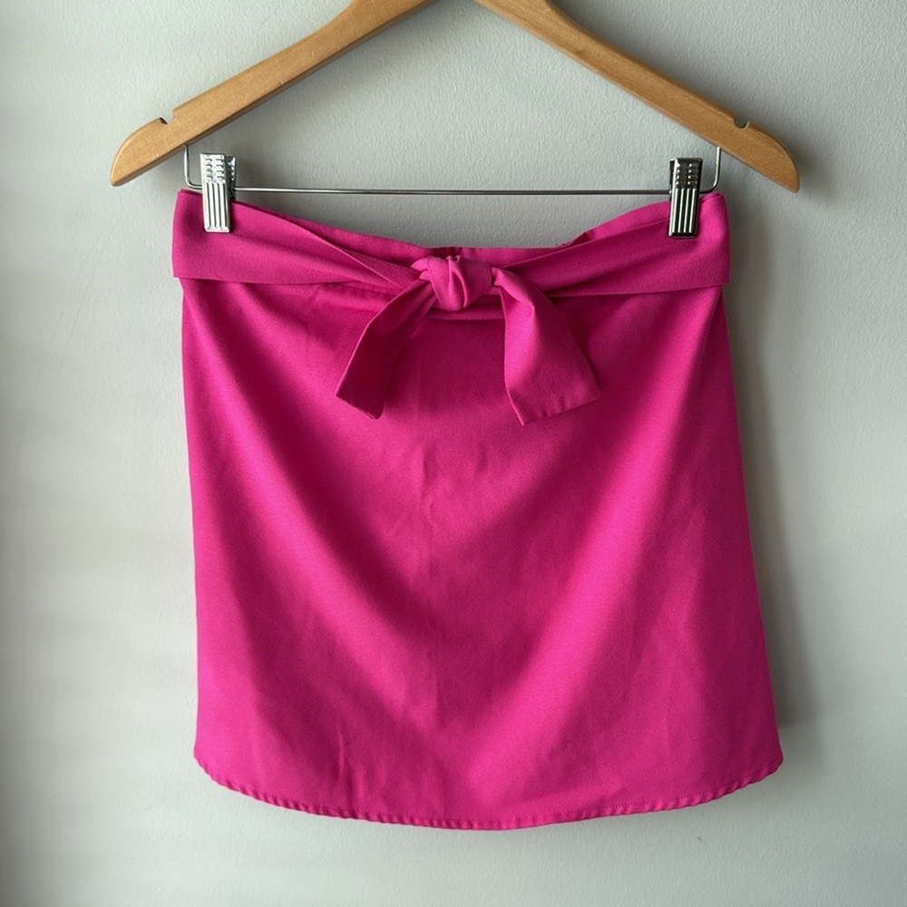 GB Pink Tie Strapless Top